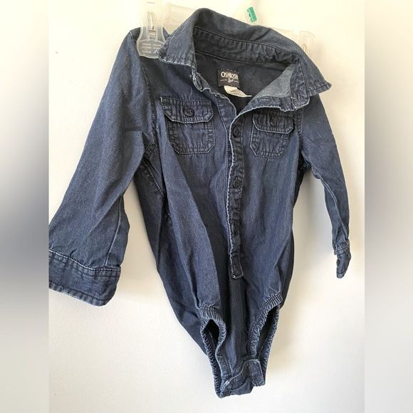 OshKosh B'gosh Other - Osh kosh baby jean one piece! Onesie denim western kids baby bodysuit